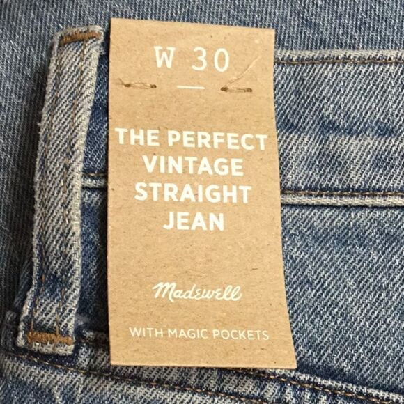 NEW Madewell Perfect‎ Vintage Straight Jean in Hoye Wash, 30 - Picture 12 of 15